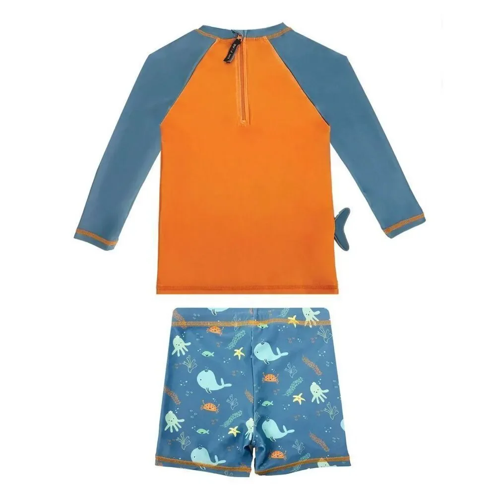 New Boys Whale Swimsuit Set 5t/6t